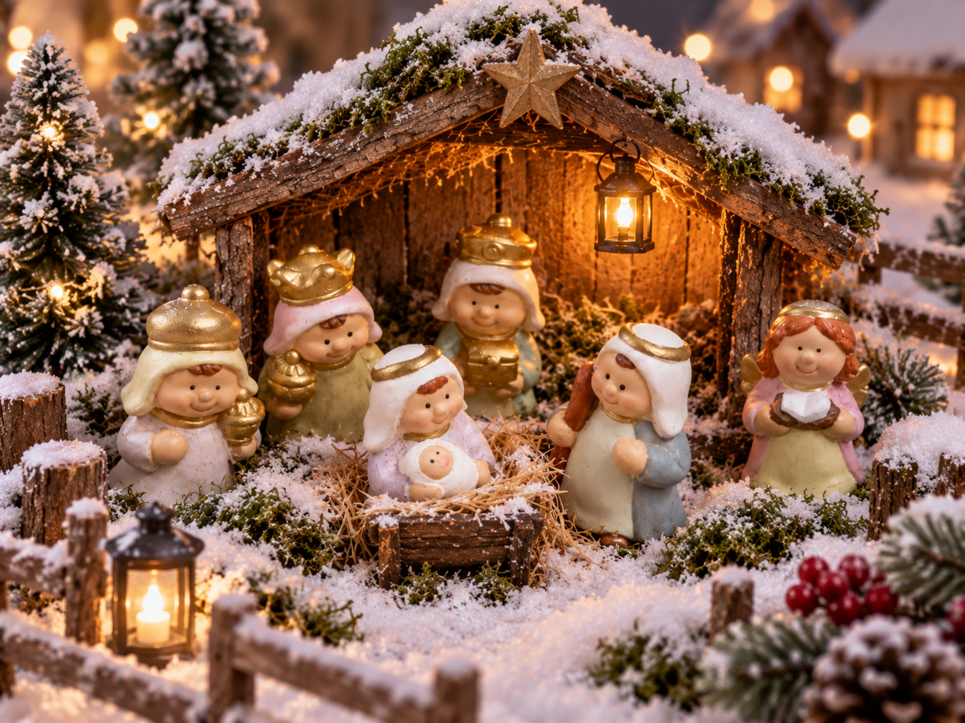 Natività Mini x 6 soggetti  - Sconti per Fioristi e Aziende - in resina