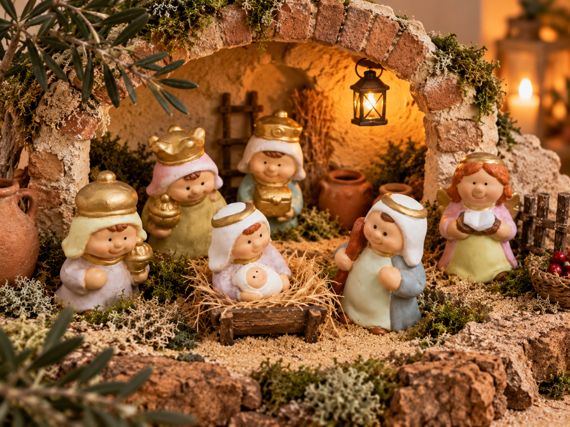 Natività Mini x 6 soggetti  - Sconti per Fioristi e Aziende - in resina