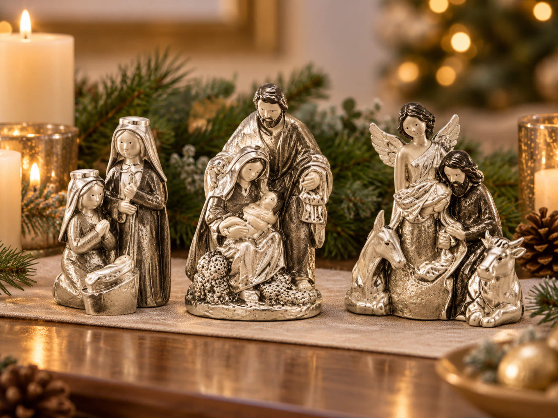 Natività Argento H 10 cm.  - Sconti per Fioristi e Aziende - in 3 modelli