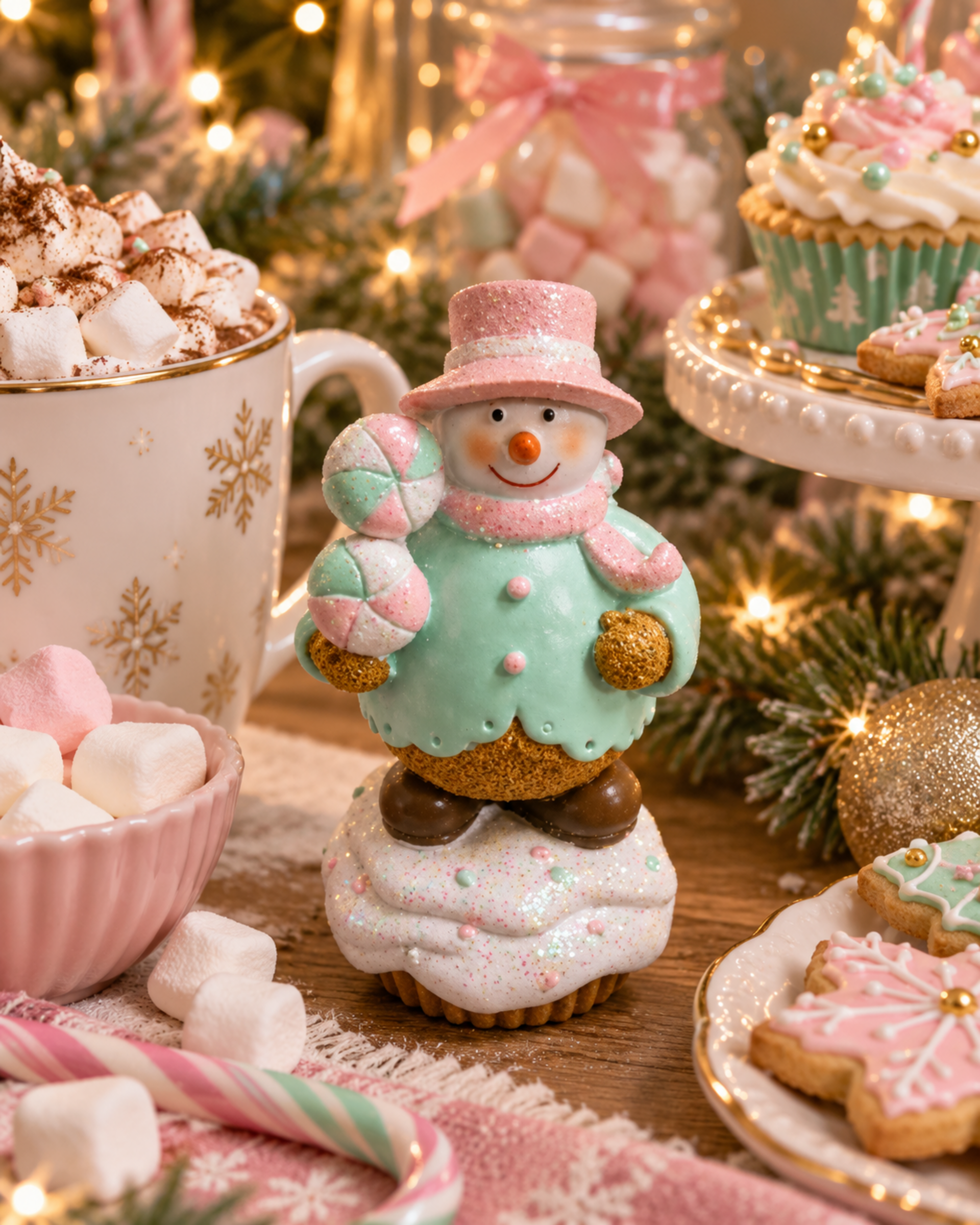 Babbo Natale e Pupazzo Neve  - Sconti per Fioristi e Aziende - H 9 in resina