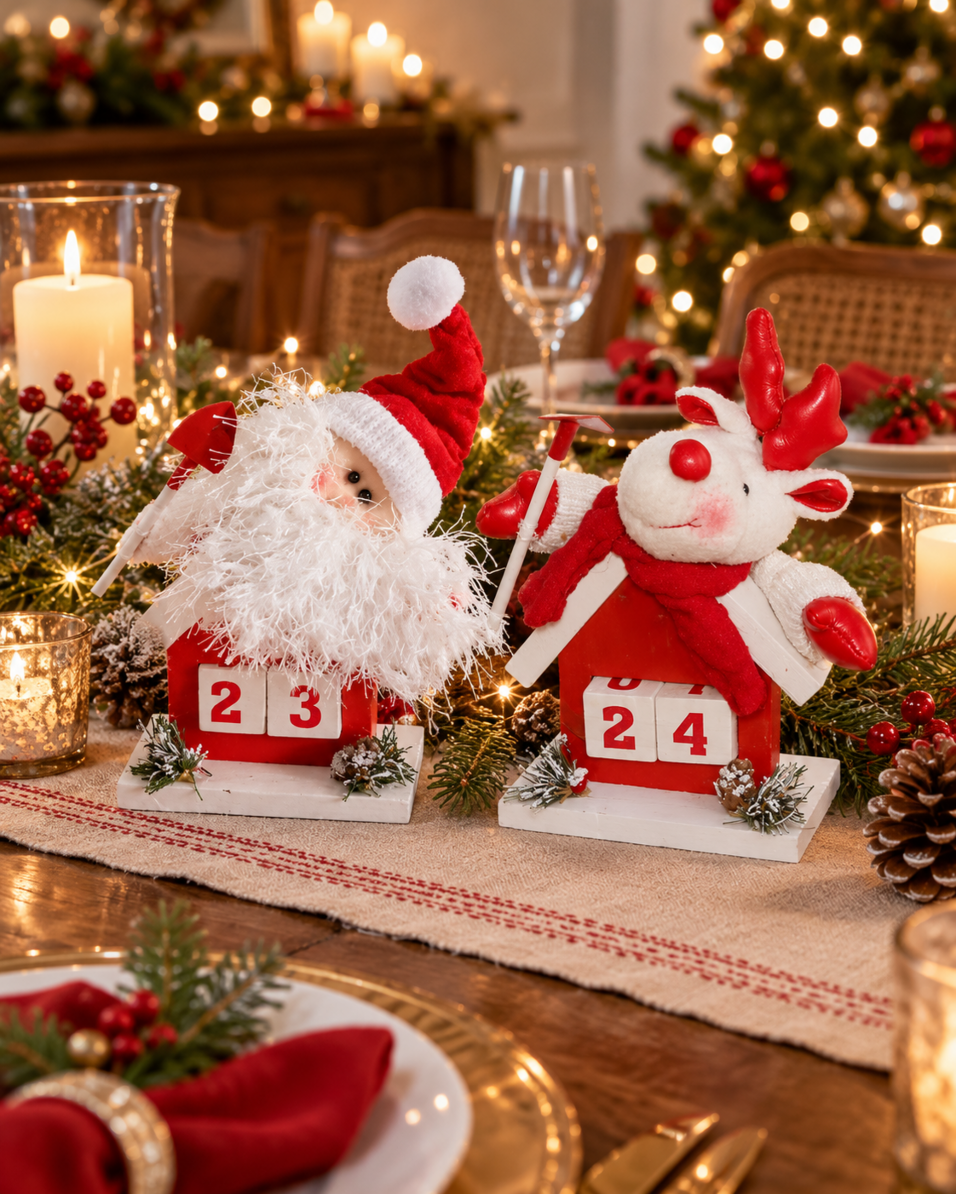 Datario Babbo Natale e Renna - Sconti per Fioristi e Aziende - in legno