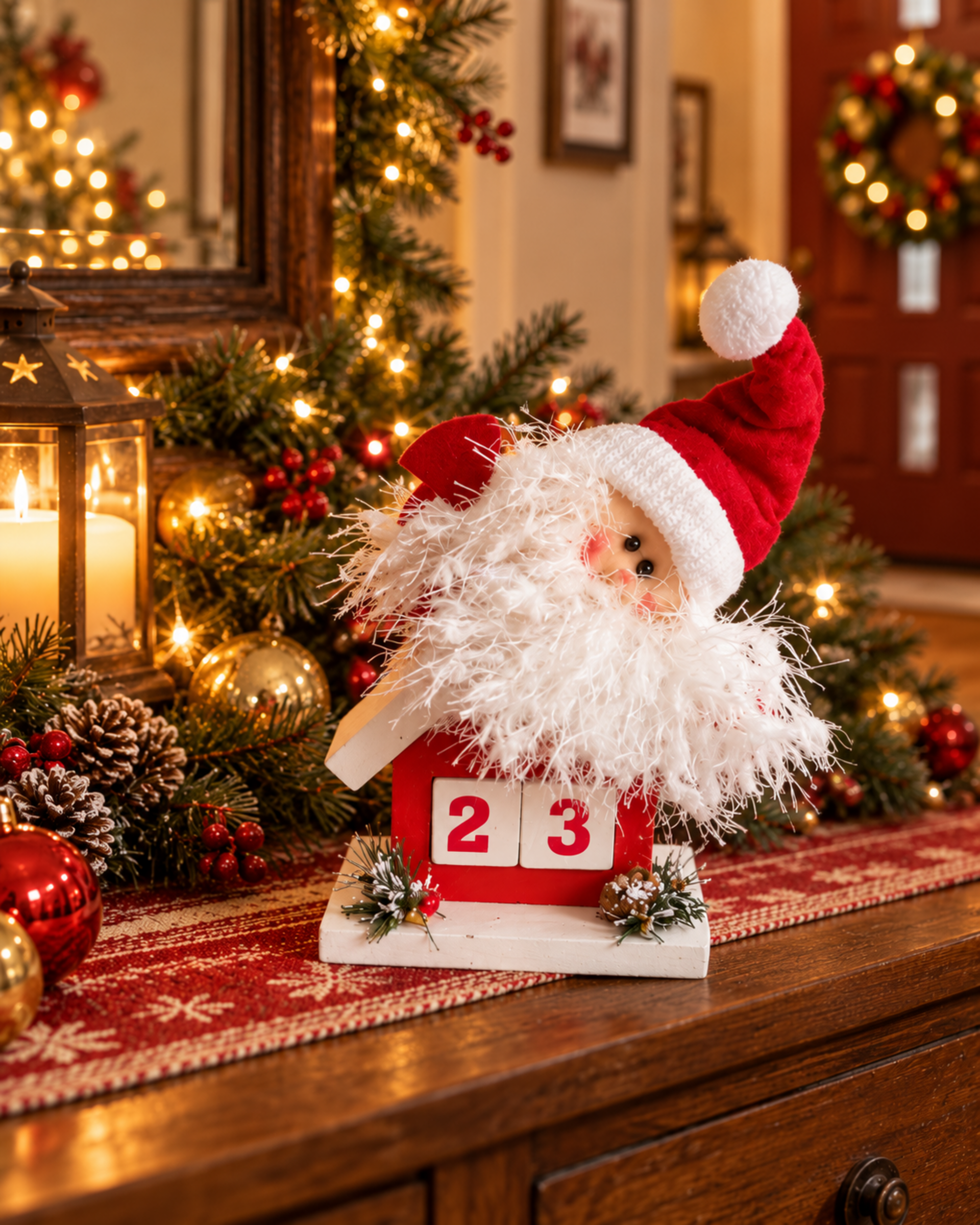 Datario Babbo Natale e Renna - Sconti per Fioristi e Aziende - in legno