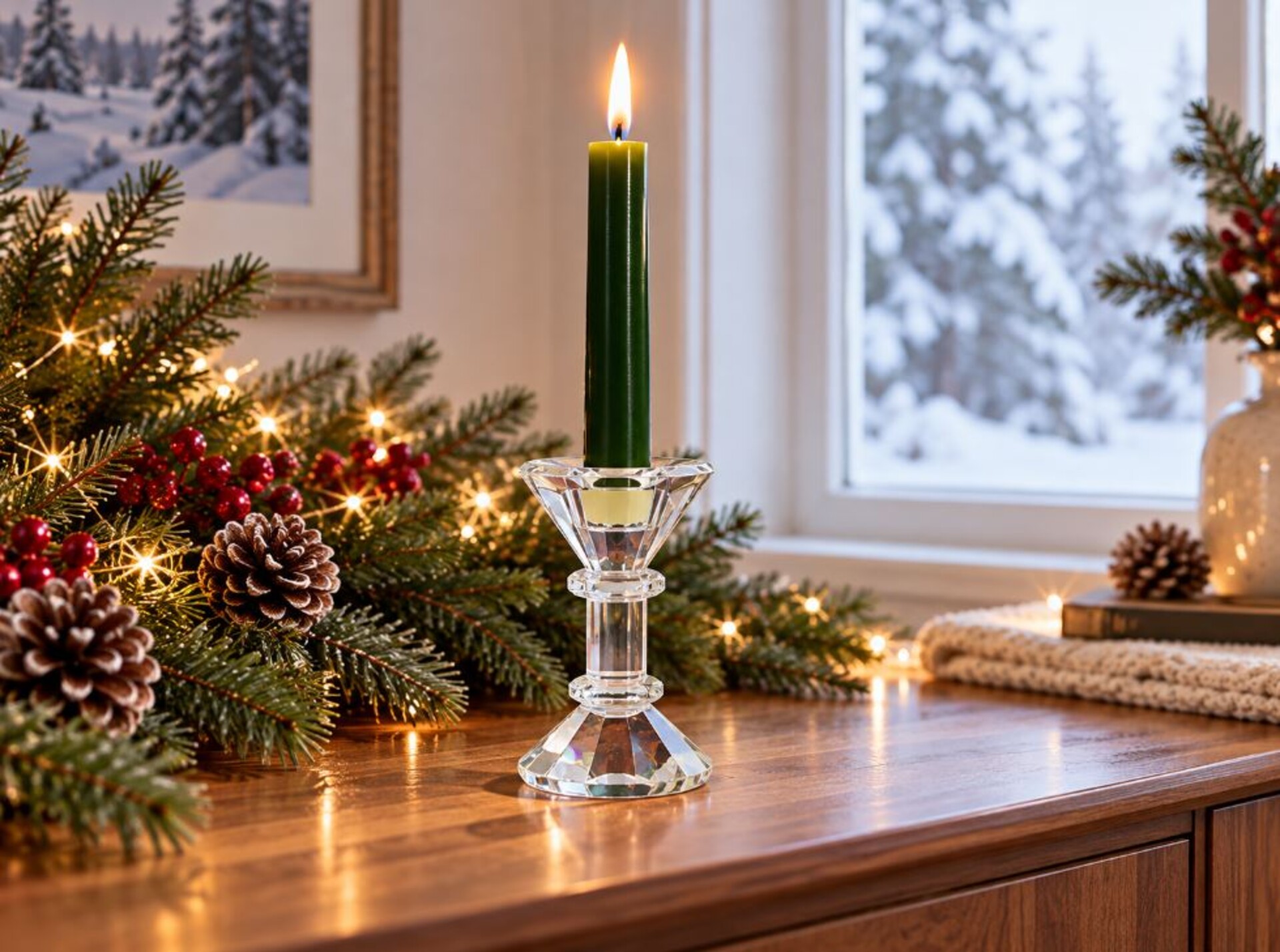 Candelabro in cristallo H 14 - Sconti per Fioristi e Aziende - Sfaccettato