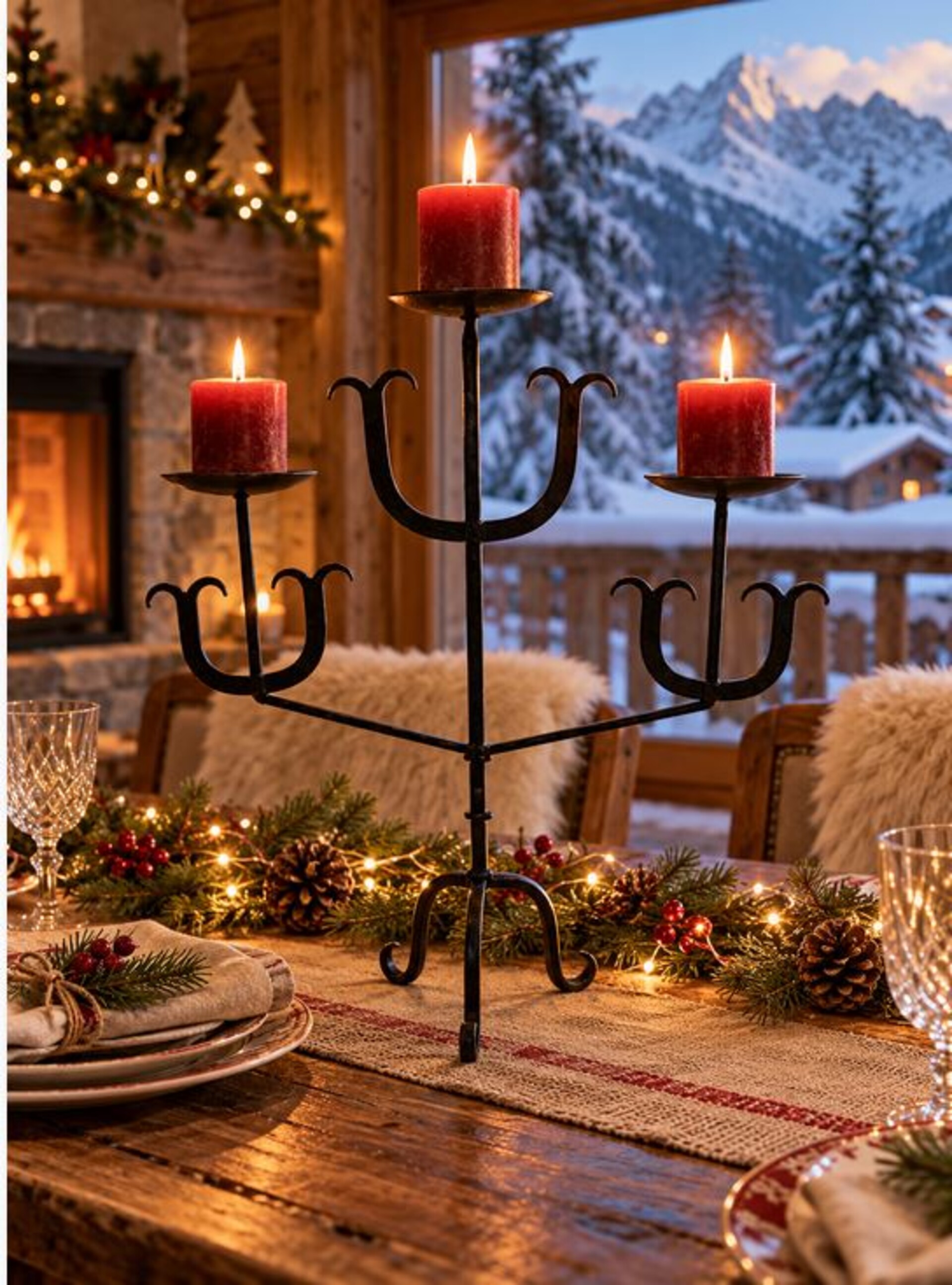 Candelabro in ferrro 3 Luci  - Sconti per Fioristi e Aziende - H 50