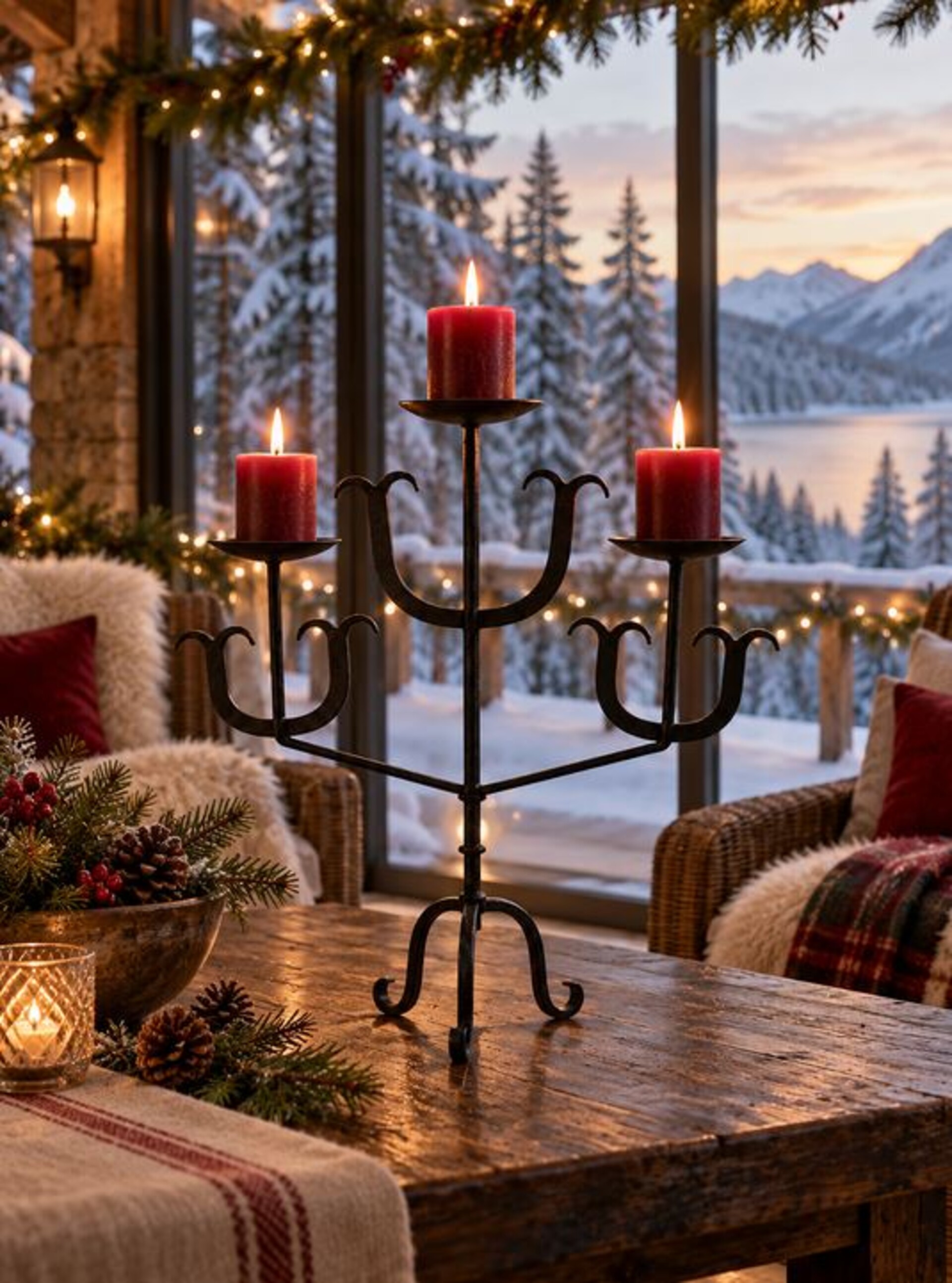Candelabro in ferrro 3 Luci  - Sconti per Fioristi e Aziende - H 50
