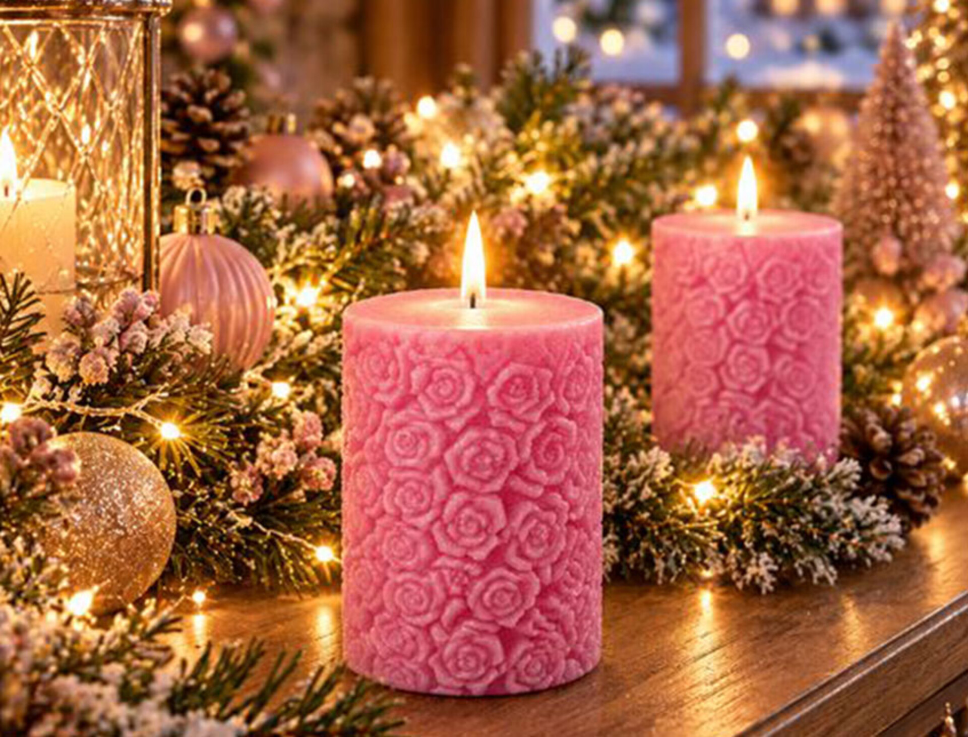 Moccolo Rose a rilievo H 12 - Sconti per Fioristi e Aziende - Con rose scolpite