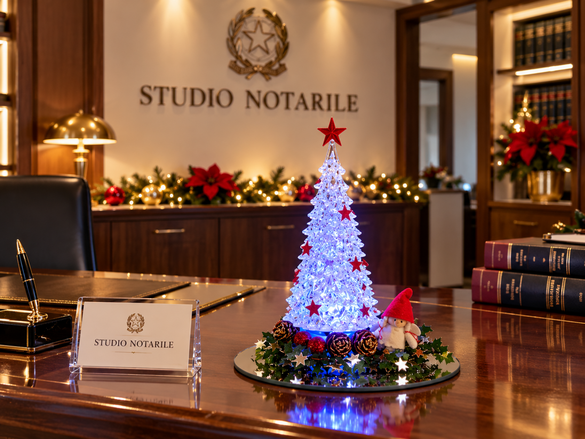 Albero di Natale H 16 e H 21 - Sconti per Fioristi e Aziende Con luce a batteria e decoroato