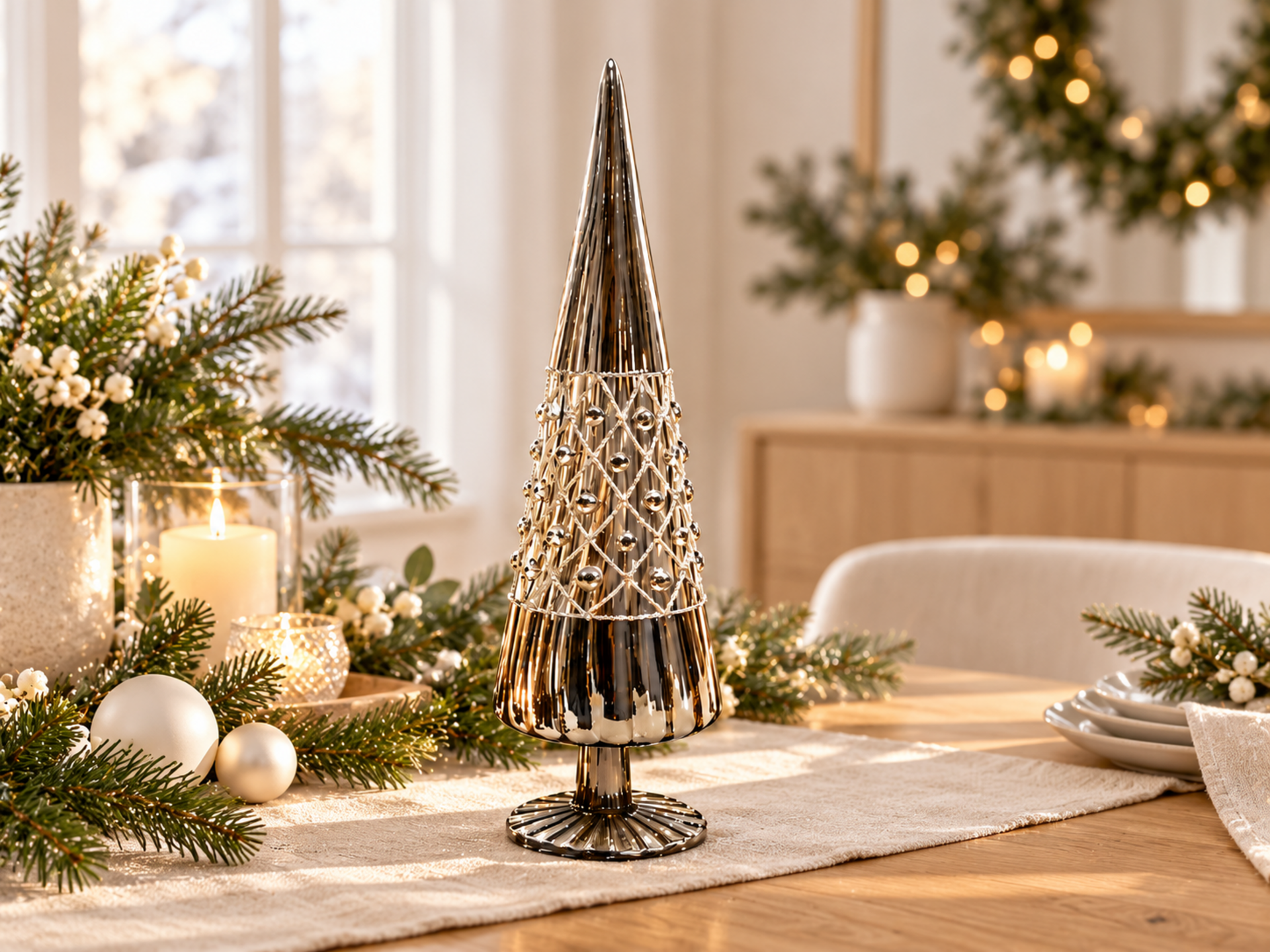 Albero di Natale in Vetro  - Sconti per Fioristi e Aziende - con strass a Cono in 2 altezze