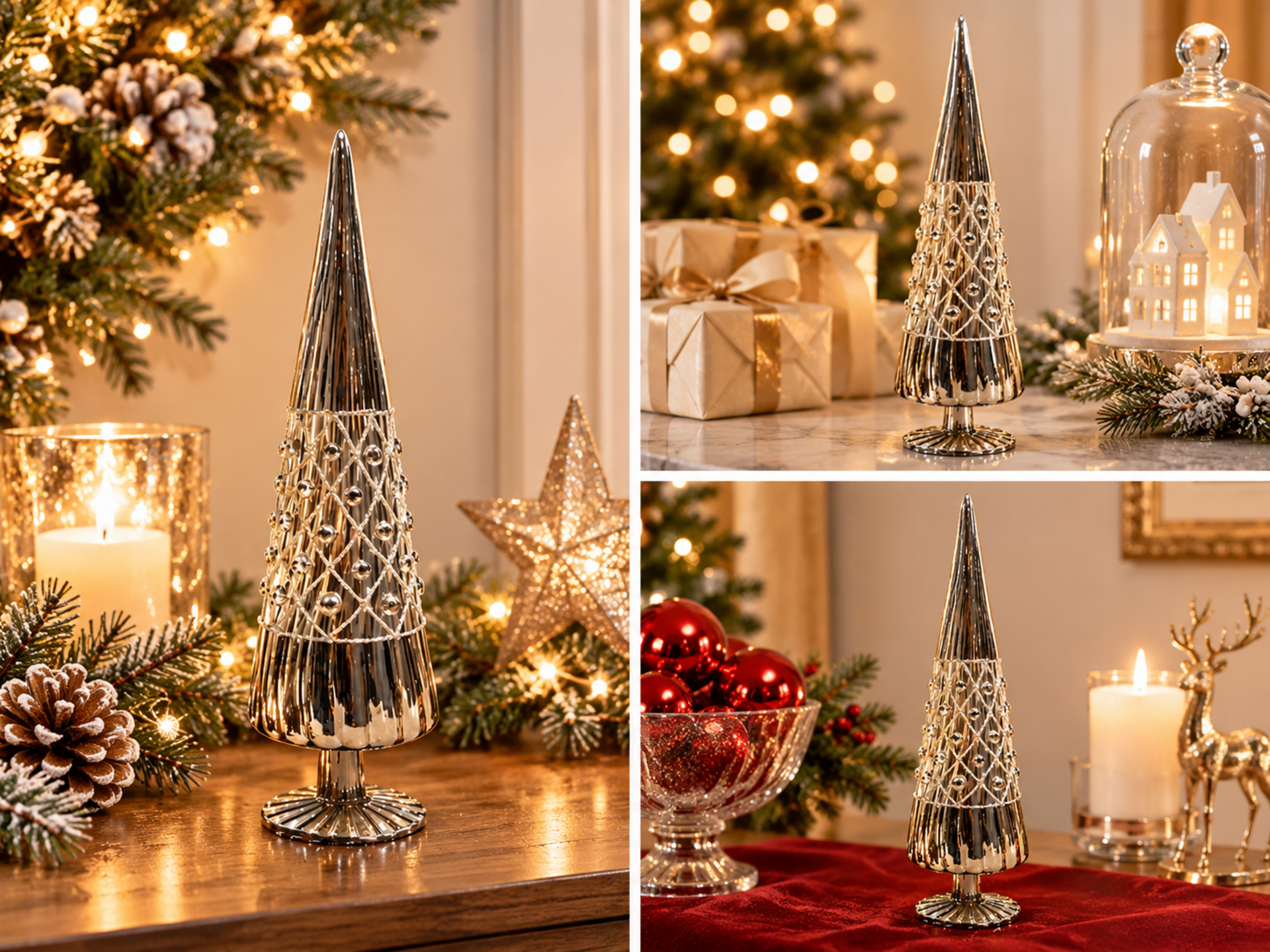 Albero di Natale in Vetro  - Sconti per Fioristi e Aziende - con strass a Cono in 2 altezze