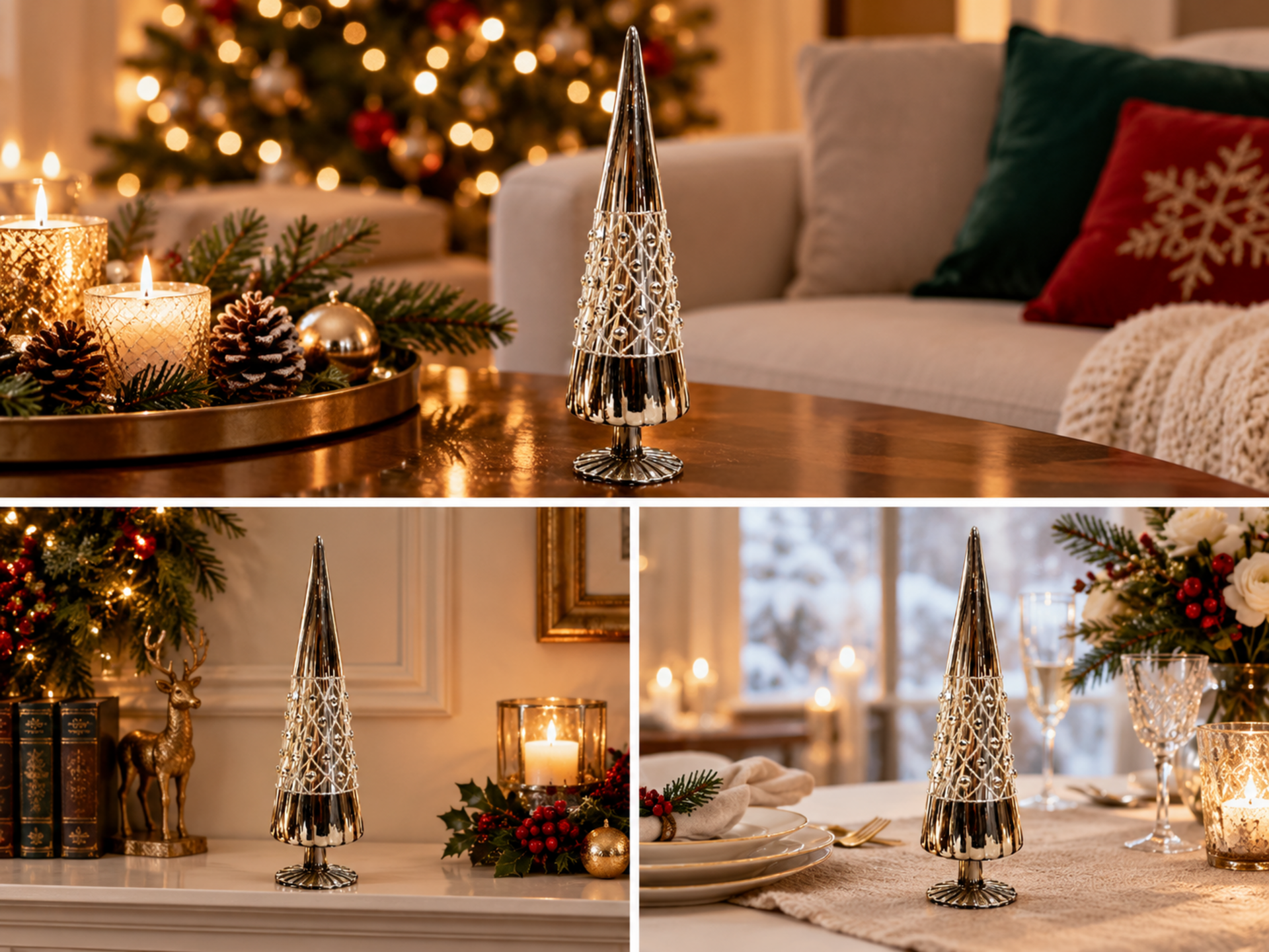 Albero di Natale in Vetro  - Sconti per Fioristi e Aziende - con strass a Cono in 2 altezze