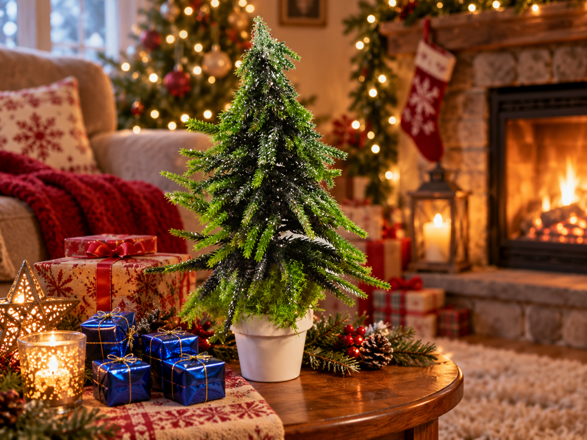 Albero di Natale H 33 cm.  - Sconti per Fioristi e Aziende - in poliestre con vaso