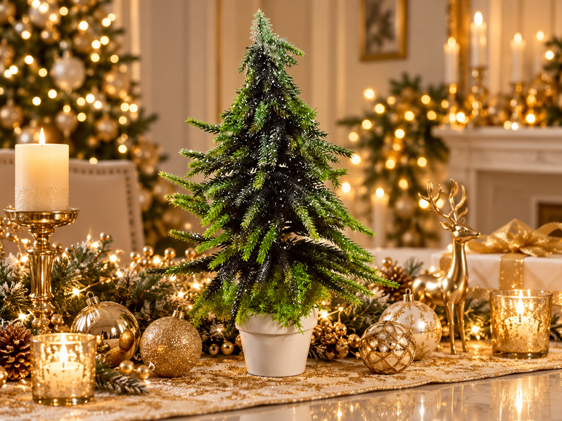 Albero di Natale H 33 cm.  - Sconti per Fioristi e Aziende - in poliestre con vaso