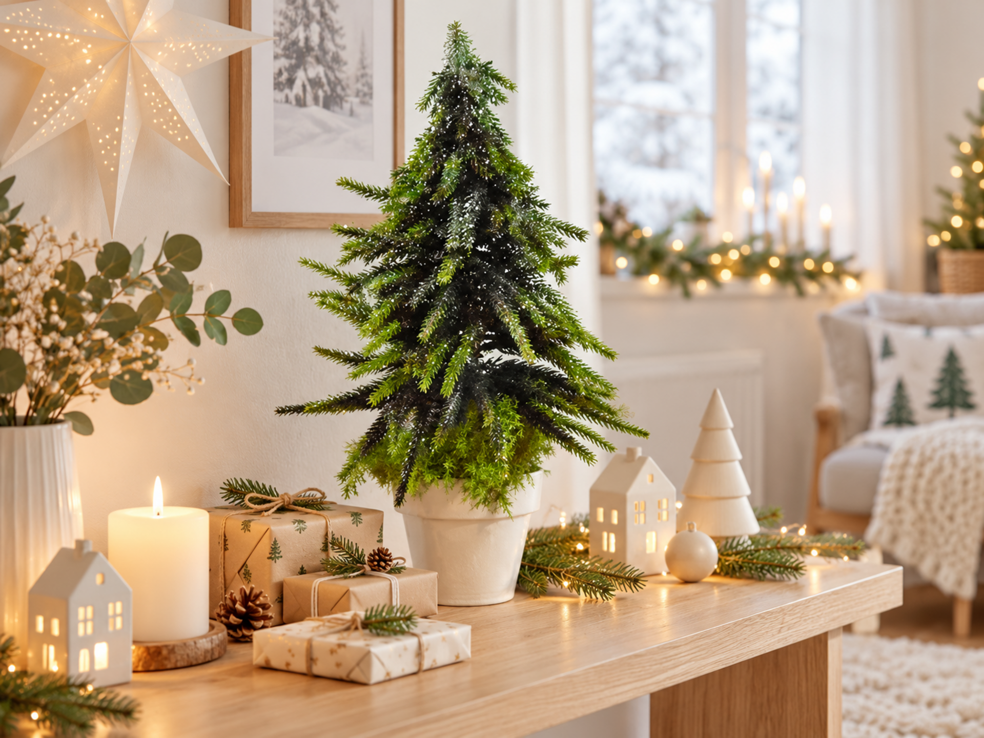 Albero di Natale H 33 cm.  - Sconti per Fioristi e Aziende - in poliestre con vaso