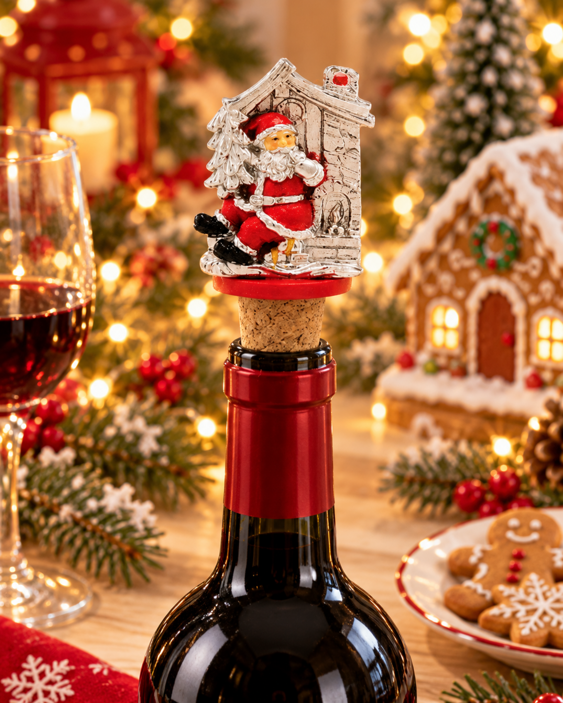 Tappo Babbo Natale H 11 - Sconti per Fioristi e Aziende - Laccato argento - 6 modelli