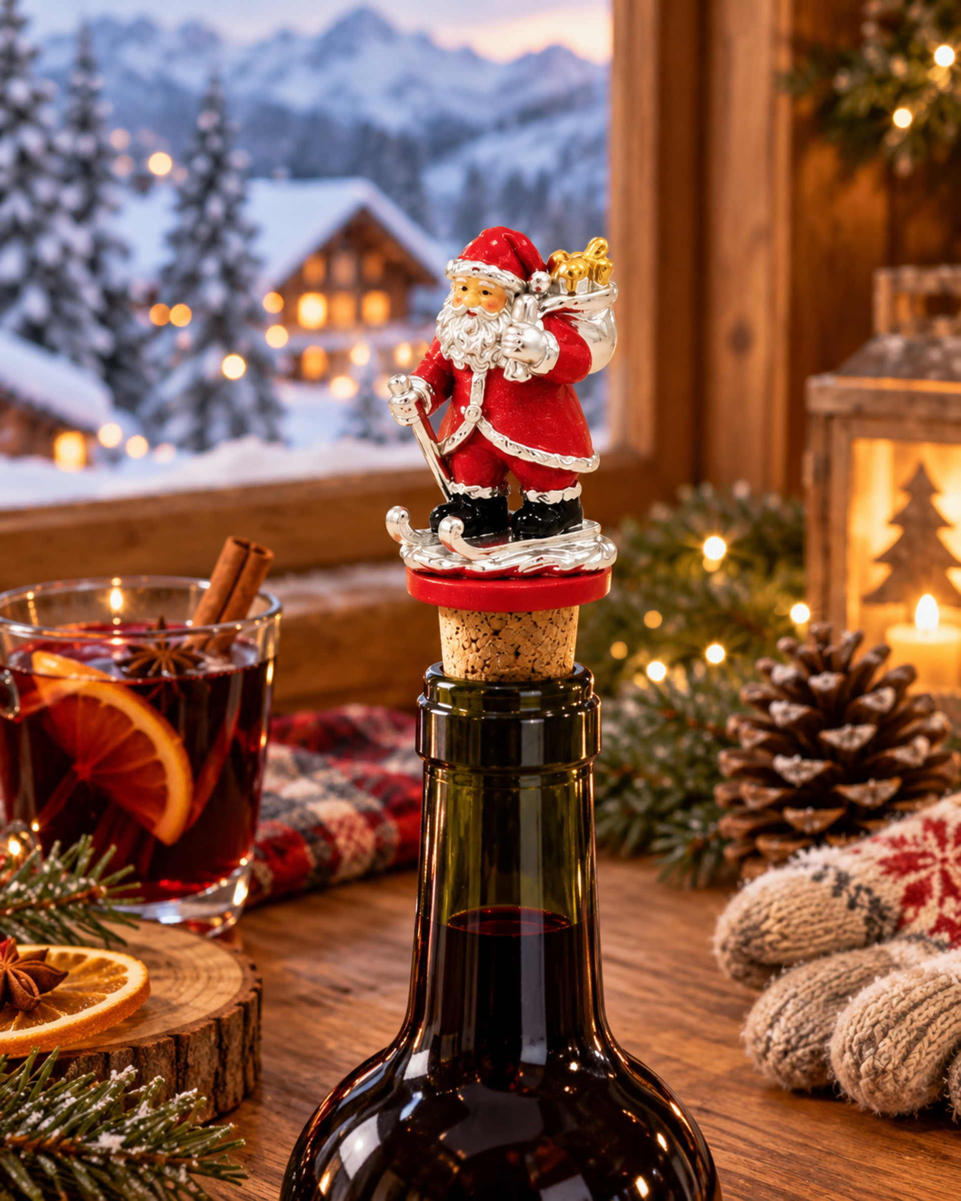 Tappo Babbo Natale H 11 - Sconti per Fioristi e Aziende - Laccato argento - 6 modelli