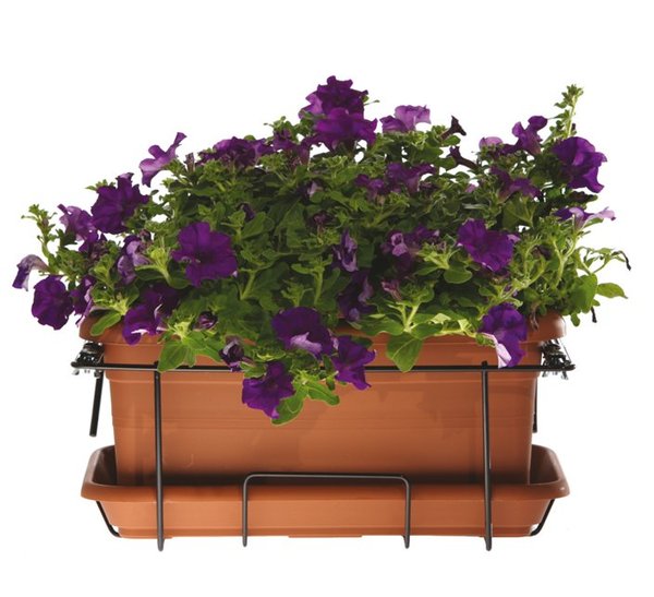 Balconetta color terracotta  - Sconti per Fioristi e Aziende - in plastica con riserva