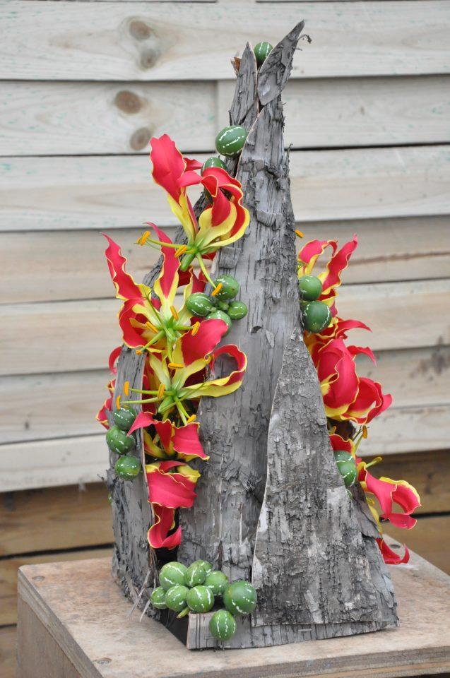 Gloriosa x 3 Artificiale H 130  - Sconti per Fioristi e Aziende . - In Flormatik
