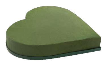 Cuore di spugna cm.30 x 2 Pz  -Articolo tecnico per Fioristi - Ydro con Base in plastica