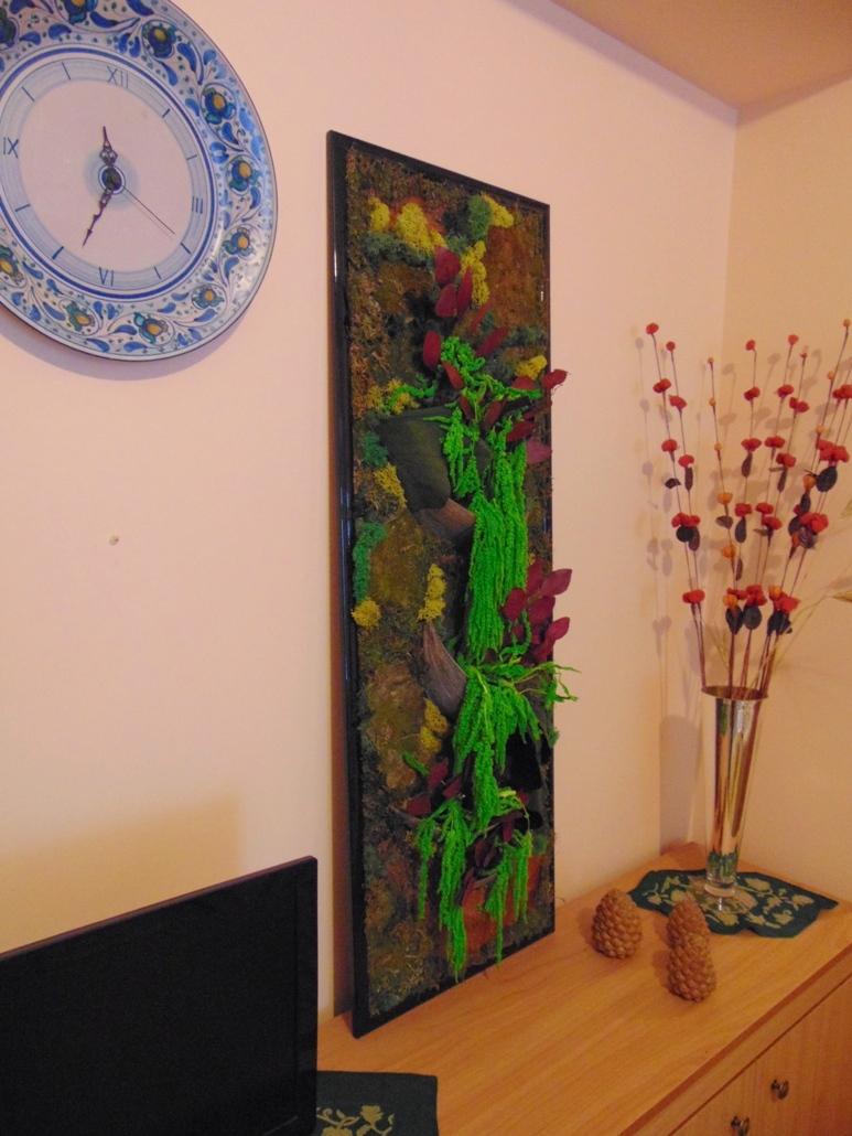Quadro vegetale Preservato  Le marmore  - Sconti per Fioristi e Aziende . - cm. 124 x 44