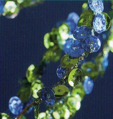 Ramo paillettes x 4 H 20 Verde Blu - Sconti per Fioristi e Aziende