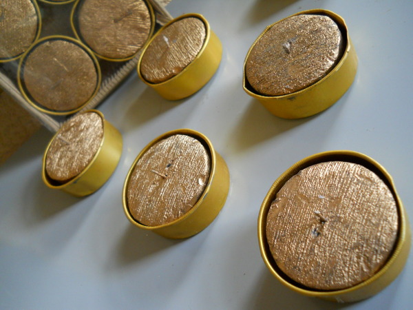 Candele Dolcetti  x 6 oro - Sconti per Fioristi e Aziende - con base in metalle