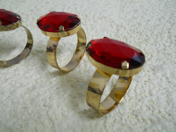Anello Porta Tovaglioli x 4- Sconti per Fioristi e Aziende - Rosso Rubino