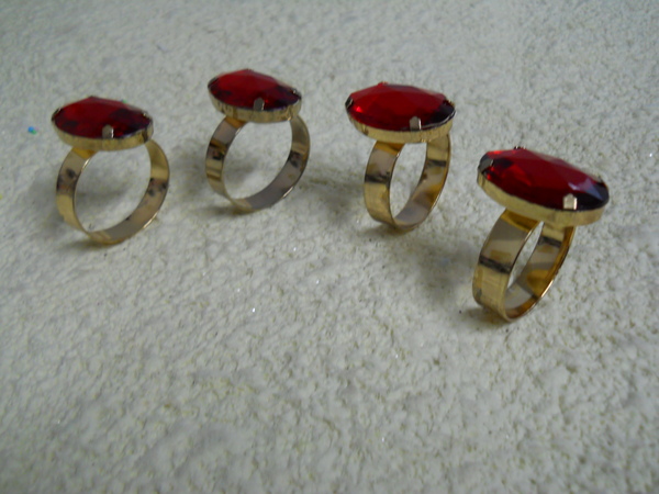 Anello Porta Tovaglioli x 4- Sconti per Fioristi e Aziende - Rosso Rubino