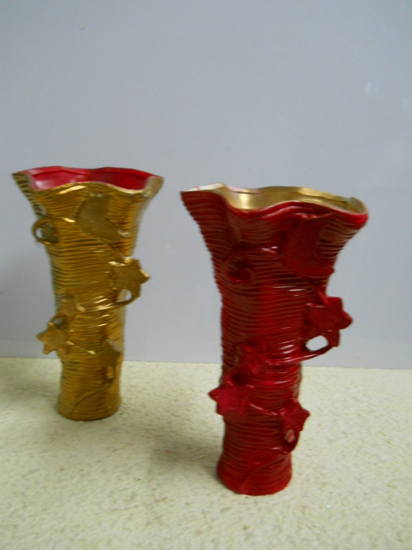 Vaso Ceramica H 40 Tronco Rosso - Sconti per Fioristi e Aziende . 2 modelli