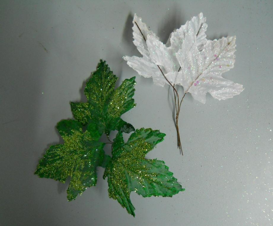 Foglie Acero Glitterate  - Sconti per Fioristi e Aziende Conf.x 12 cm 9x10 Conf, x 10 cm.12x14