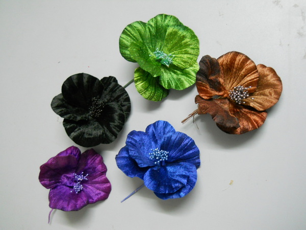 Hibiscus velluto con spilla - Sconto per Fioristi e Aziende - dm. 12