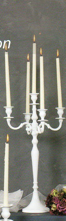 Candelabro H 60 cinque luci  - Sconti per Fioristi e Aziende . - Bianco - Oro - Silver