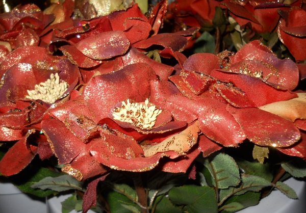 Rosa Natalizia Modello Sheer  - Sconti per Fioristi e Aziende Artificiale in poliestere