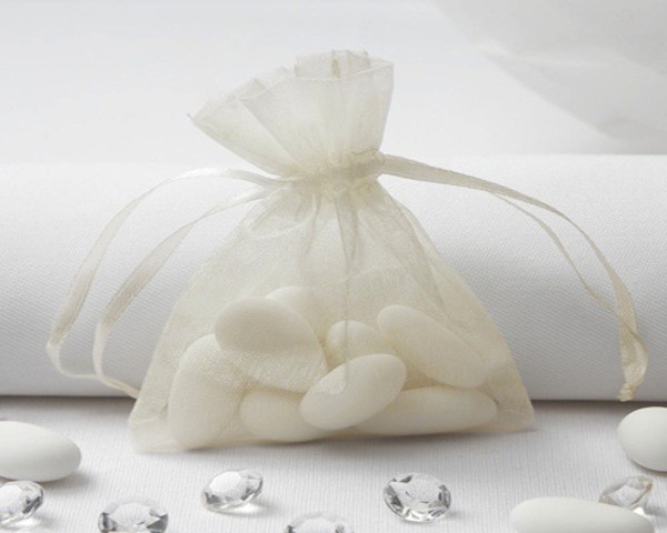 10 SACCHETTI ORGANZA regalo matrimonio bomboniere confetti bustine