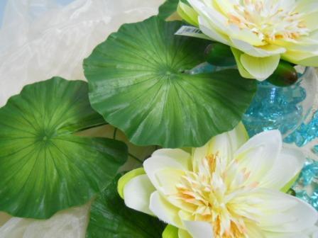 Foglia Lotus Verde dm. 15 - Sconti per Fioristi e Aziende . - In poliester