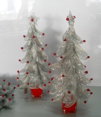 Albero di Natale Argentato - Sconti per Fioristi e Aziende - in Filigrana H 30 in 2 modelli