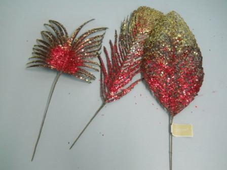 Foglia Glitterate Oro/Rosso  - Sconti per Fioristi e Aziende - Metall in 3 modell