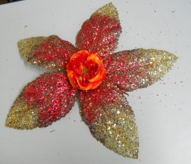 Foglia Glitterate Oro/Rosso  - Sconti per Fioristi e Aziende - Metall in 3 modell