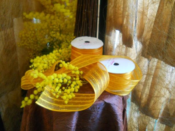 Nastro Organza Rigato H 55   - Sconti per Fioristi e Aziende - Rotolo da 10 metri