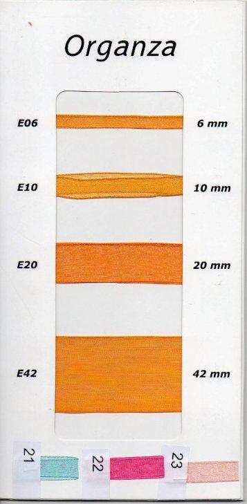 Nastro Organza H 6 mm.  - Sconti per Fioristi e Aziende - Rotolo mt. 50 tinta unita