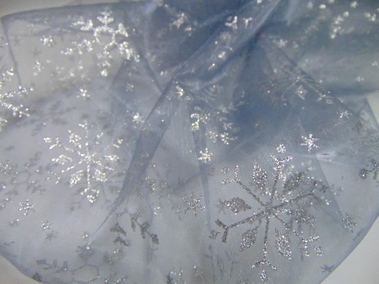 Organza Fiocchi Neve Silver -  Sconti per Fioristi e Aziende - Rotolo H 48 x 3 mt.