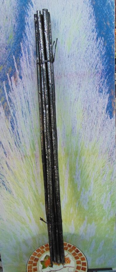 Canne Nere Glitterate x 8  H 150 - Sconti per Fioristi e Aziende - Dm. 2/3 cm.