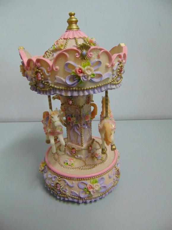 Giostrina Carillon H 25 Rosa in resina colorata - Sconti per Fioristi e Aziende