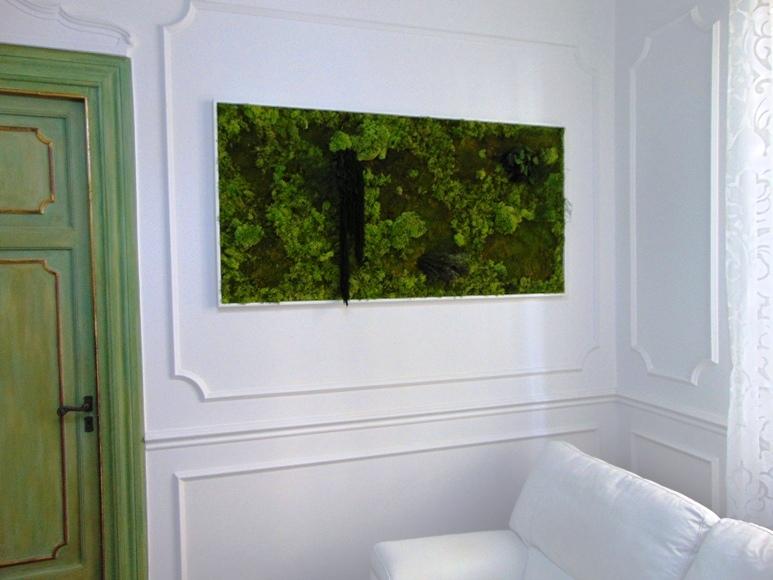 Quadro Vegetale Preservato" La Siepe " - Sconti per Fioristi e Aziende . - cm. 160 x 80  Con cornice