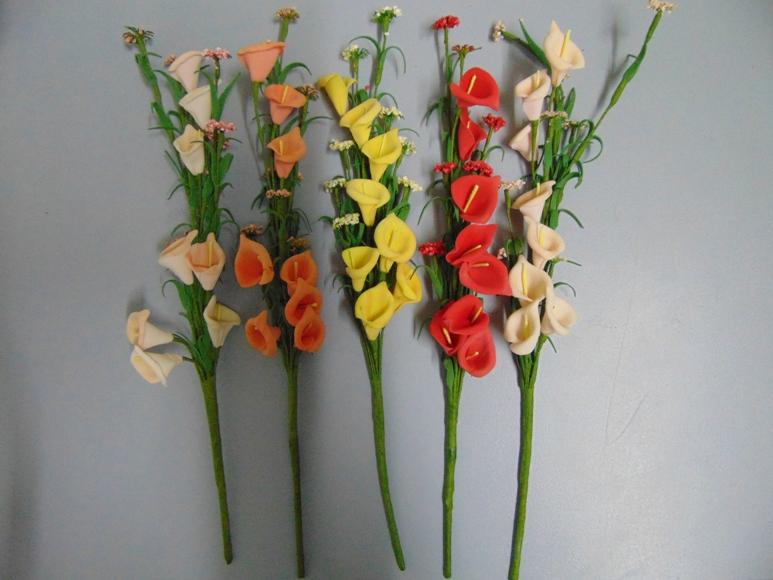 Calla Spray x 8 H 35 in Polifoam - Sconti per Fioristi e Aziende - Artificiale