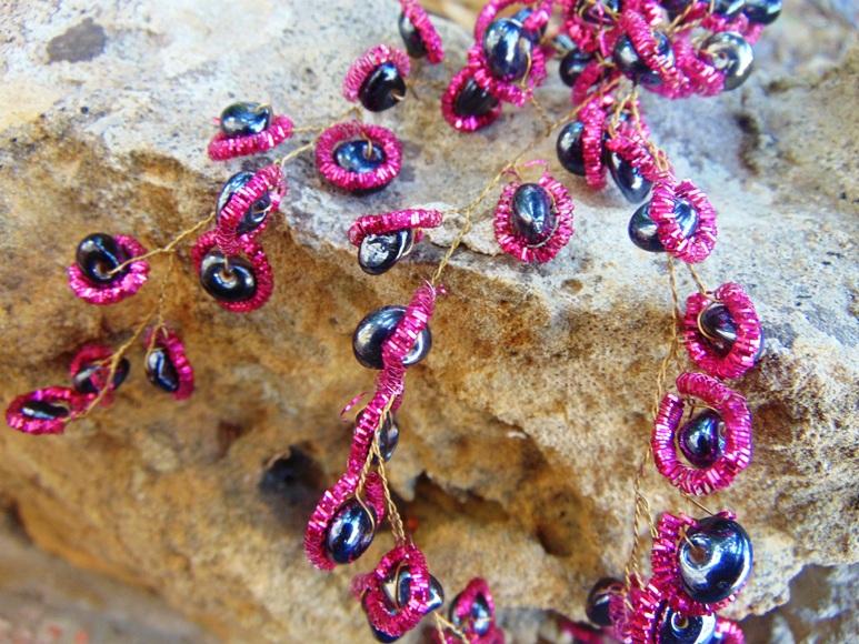 Resta Animata cm. 45  a gocce Fuxia e Oro  - Sconti per Fioristi e Aziende