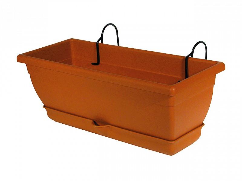 Balconetta in plastica color terracotta con riserva - Sconti per Fioristi e Aziende