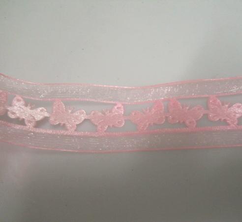 Nastro Farfalle H 38 x 10 mt in Organza Fustellata - Sconti per Fioristi e Aziende