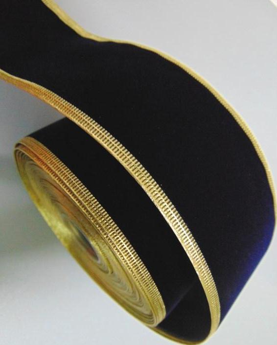 Nastro velluto nero bordo oro - Sconti per Fioristi e Aziende - Rotolo H 60 da 10 metri