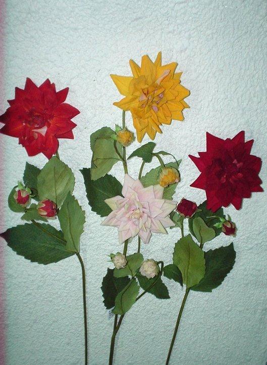 Dalia x 3 in Velluto H 80  - Sconti per Fioristi e Aziende . - Artificiale vellutata