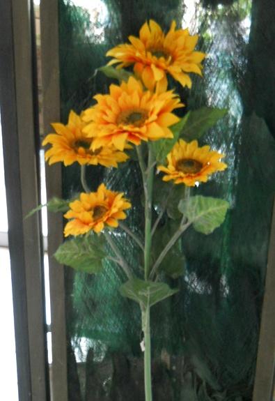Girasole Artificiale x 5 H 160 Large Stem - Sconti per Fioristi e Aziende .